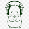 Whimsical Hamster Design in Vector Format A digital illustration of a cute hamster in a neutral color palette.