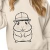 Furry Friend Wearing a Fun Chapeau A small, furry hamster wearing a tiny hat.