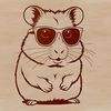 Fun Animal Companion with Cool Goggles A cartoon hamster wearing sunglasses as a pet companion.