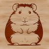 Whimsical Cartoon Hamster Illustration A small rodent animal in a cartoon style, suitable for graphic design and crafting.