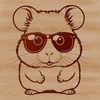 Trendy Hamster Graphic Art A cartoon hamster wearing trendy sunglasses on a colorful background.
