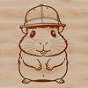 Cute Hamster Wearing a Hat SVG Clip Art A small, cute hamster wearing a hat, depicted as vector art in a simple design.