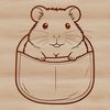 A cute, furry hamster illustration in vector format, suitable for digital designs.