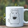 Furry Friend in a Cup A small furry animal sitting in a cup, illustrated as a vector graphic.