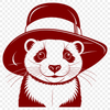 Ferret Silhouette with Fancy Hat Ferret animal silhouette with hat.