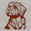 A small breed dog with a friendly expression, depicted in a detailed vector illustration.
