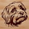 Delicate Havanese Portrait in Vector Format A high-quality digital illustration of a small dog breed, specifically the Havanese.