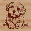 Free Downloadable Vector Havanese Illustration A small dog breed, the Havanese is sitting on a surface.