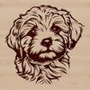 Free SVG Clip Art of a Havanese Head A detailed illustration of a small dog breed's head, depicted as a Havanese.