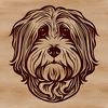 Adorable Havanese Portrait for Crafting A detailed illustration of a Havanese dog's head with features suitable for cutting or laser engraving.