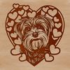 SVG Vector Art of a Lovable Havanese A close-up illustration of a Havanese dog's head with love hearts surrounding the face.