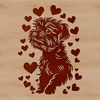 Lovable Havanese Dog Clip Art Design Havanese dog illustration with love hearts surrounded by a simple design.