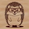 Cute Hedgehog Portrait with Eyeglasses A detailed illustration of a hedgehog with glasses on its face.