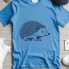 A detailed vector illustration of a hedgehog with sharp quills.