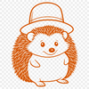 Cute Hedgehog in a Hat Vector Graphic A small hedgehog wearing a hat, created as a vector graphic.