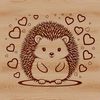 Love Heart Adorned Vector Hedgehog A cartoon hedgehog with love hearts surrounding its body, suitable for vector graphics.