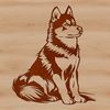 Beautiful Husky Sitting SVG Image An illustration of a husky dog sitting.