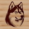 Beautiful Dog Head Vector Art A digital illustration of a Siberian Husky's head, suitable for various design and cutting applications.