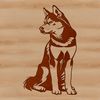 Beautiful Siberian Dog Illustration A sitting Siberian Husky dog in a digital vector format.