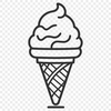 A colorful illustration of a cone with a scoop of ice cream, suitable for graphic design and crafting.