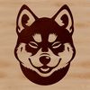 SVG Animal Clip Art A detailed vector illustration of a Shiba Inu's head, suitable for cutting machines like Cricut.