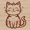 Playful Kitten Vector Image A sitting cat with a playful expression, suitable for clip art or vector design projects.