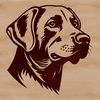 Labrador Face Illustration A close-up vector illustration of a Labrador Retriever's head with distinctive features and fur texture.