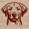 Labrador Head Vector A Labrador Retriever's head in vector format, suitable for digital art and crafting projects.