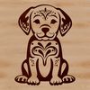 Cute Labrador Design A sitting Labrador Retriever with ornate features.