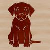 Friendly Lab A digital illustration of a sitting Labrador Retriever with a friendly expression.