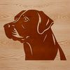 An SVG vector graphic representation of a Labrador dog's face.