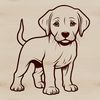 Friendly Labrador Profile Illustration A vector illustration of a standing Labrador Retriever in profile.
