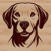 A high-quality illustration of a happy Labrador Retriever's head, suitable for various design applications.
