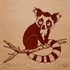 Illustration of a primate lemur in a natural setting.