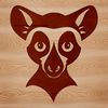 Playful Primate Face Illustration A cartoon lemur's head with detailed features.