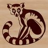 Wild Madagascar Animal Graphic A colorful illustration of a lemur, a type of wild animal found in Madagascar.