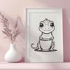 Small Reptile Design A detailed vector art design featuring a small scale animal.