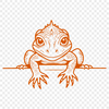 Peeking Reptile Vector Graphic A digital illustration of a reptile peeking out from behind a rock, created as a vector graphic.