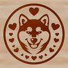 Cute Shiba Inu Portrait with Hearts A portrait of a Shiba Inu dog's head with love hearts integrated into the design.