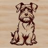 Miniature Schnauzer Dog Breed Vector Icon A small breed dog sitting on its haunches, depicted in detailed vector format.
