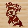 Miniature Schnauzer Face Clip Art A close-up illustration of a Miniature Schnauzer's head, suitable for use in pet-related designs.