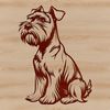 Faithful Companion Dog Breed Design A small breed dog sitting on its haunches with a distinctive beard.