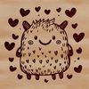 A colorful SVG monster illustration featuring love hearts and a playful design.