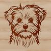 Morkie Vector Illustration A small dog breed, the Morkie, depicted as a vector illustration with detailed features.