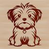 Free Morkie SVG Vector Image A small dog breed, the Morkie, sitting on its haunches in a simple illustration style.