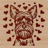 Adorable Miniature Schnauzer Head Clip Art Illustration of a miniature schnauzer's head with heart elements added.
