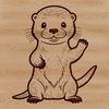 A close-up illustration of an otter's face, featuring a smooth fur texture and expressive eyes.