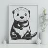 River Otter Illustration in Playful Pose A cartoon-style illustration of a river otter in a playful pose.