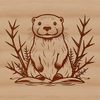 Otter Silhouette Clip Art An SVG vector graphic of an otter, suitable for cutting machine designs and crafts.