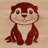 A realistic illustration of a wild otter in its natural habitat.